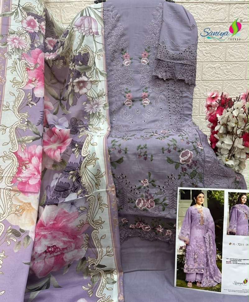 7211 S To V By Saniya Cotton Chikankari Pakistani Salwar Suits 